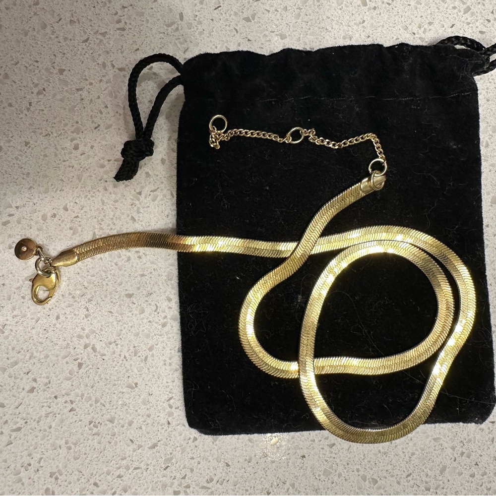 Madewell herringbone chain necklace, gold-plated brass